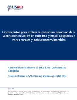 Cover of report showing Spanish title and USAID logo