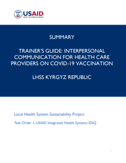 Cover of report showing title and USAID logo