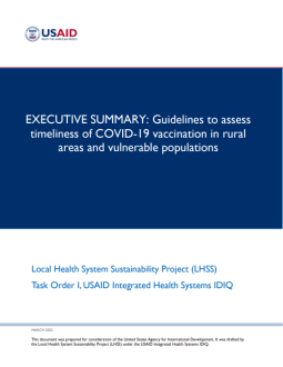 Cover of report showing title and USAID logo