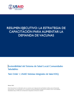 Cover of report showing Spanish title and USAID logo