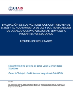 Cover of report showing Spanish title and USAID logo