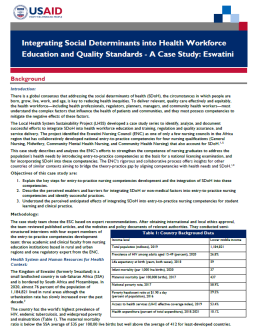 Report cover with title name and USAID logo