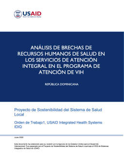 Análisis de Brechas de Recursos Humanos de Salud en los Servicios de Atención Integral en el Programa de Atención de Vih_DR Cover Photo