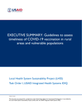 Cover of report showing title and USAID logo